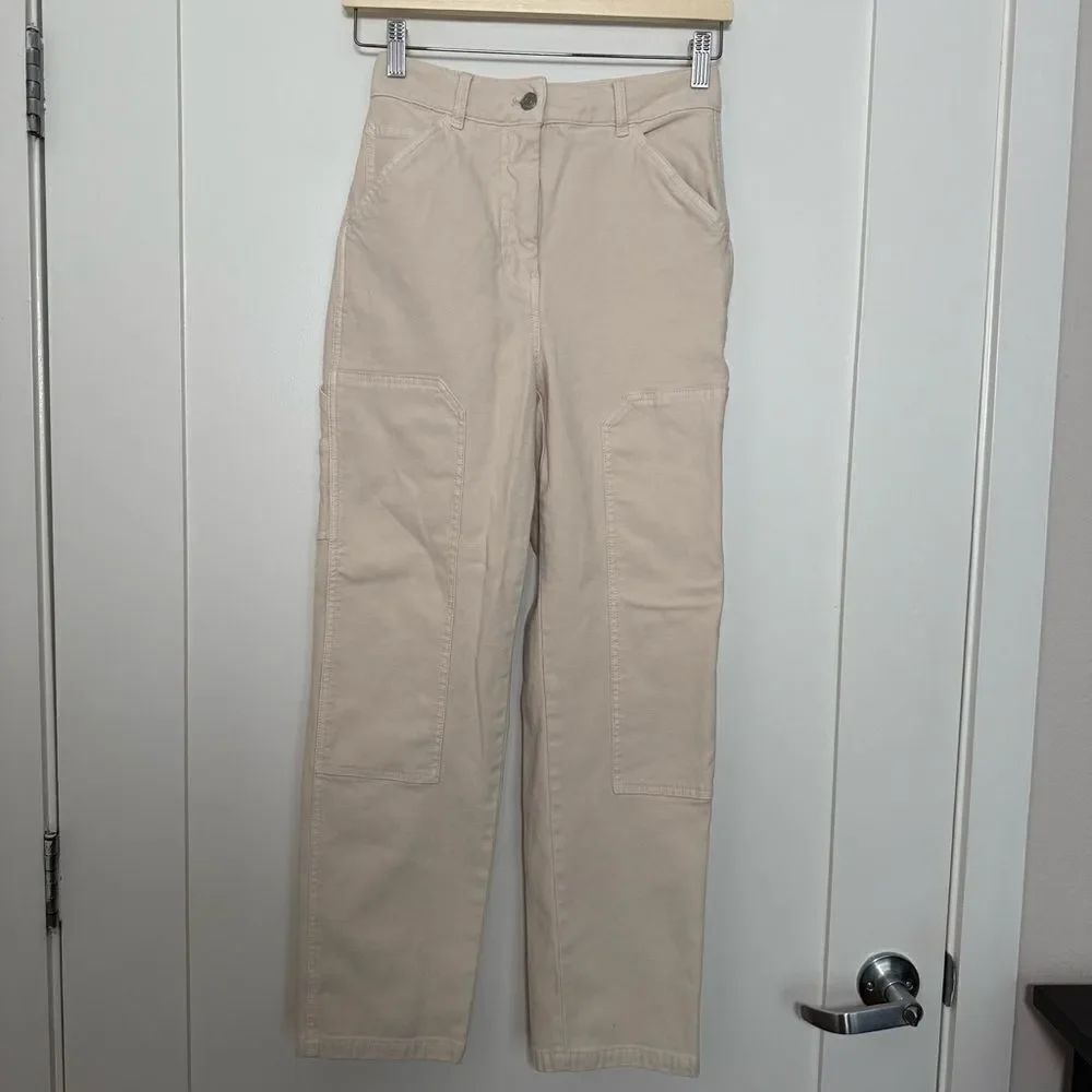 Wilfred Free Brennan Pants Sz 2 High Rise Utility Workwear Double Knee Carpenter